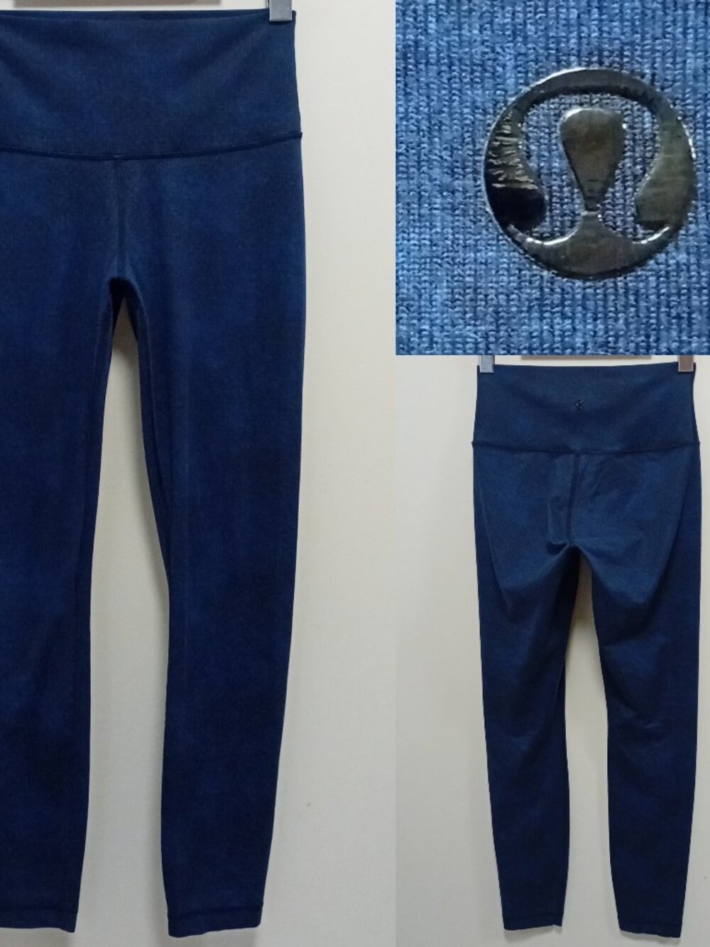 Lululemon Wunder Under Crop Full-On Luon 4 XS Sashico Star Inkwell Rugged Blue